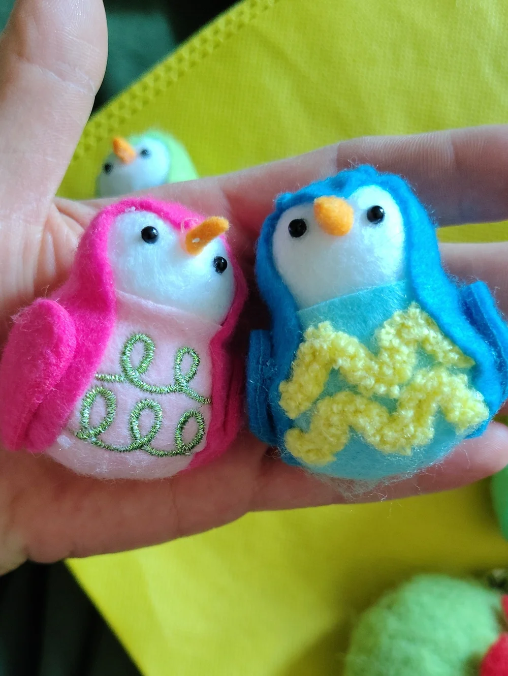 Colorful Felt Chick And Rooster Set